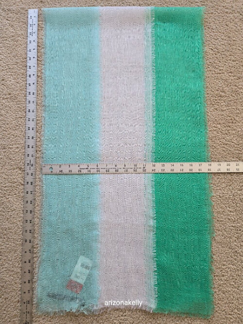 NWT Linen Scarf Per Se Green - Picture 4 of 9